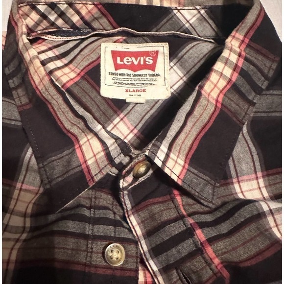 Men’s Levi’s Long Sleeve Plaid Shirt XL - Picture 3 of 9